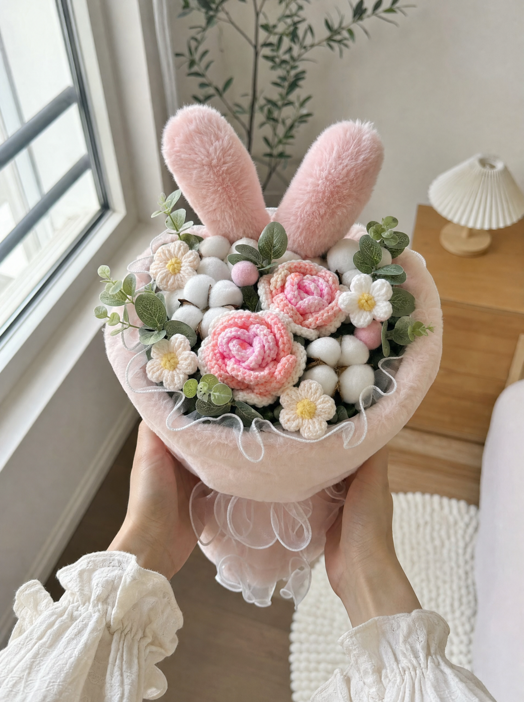 Hand-Knitted Bunny Bouquet