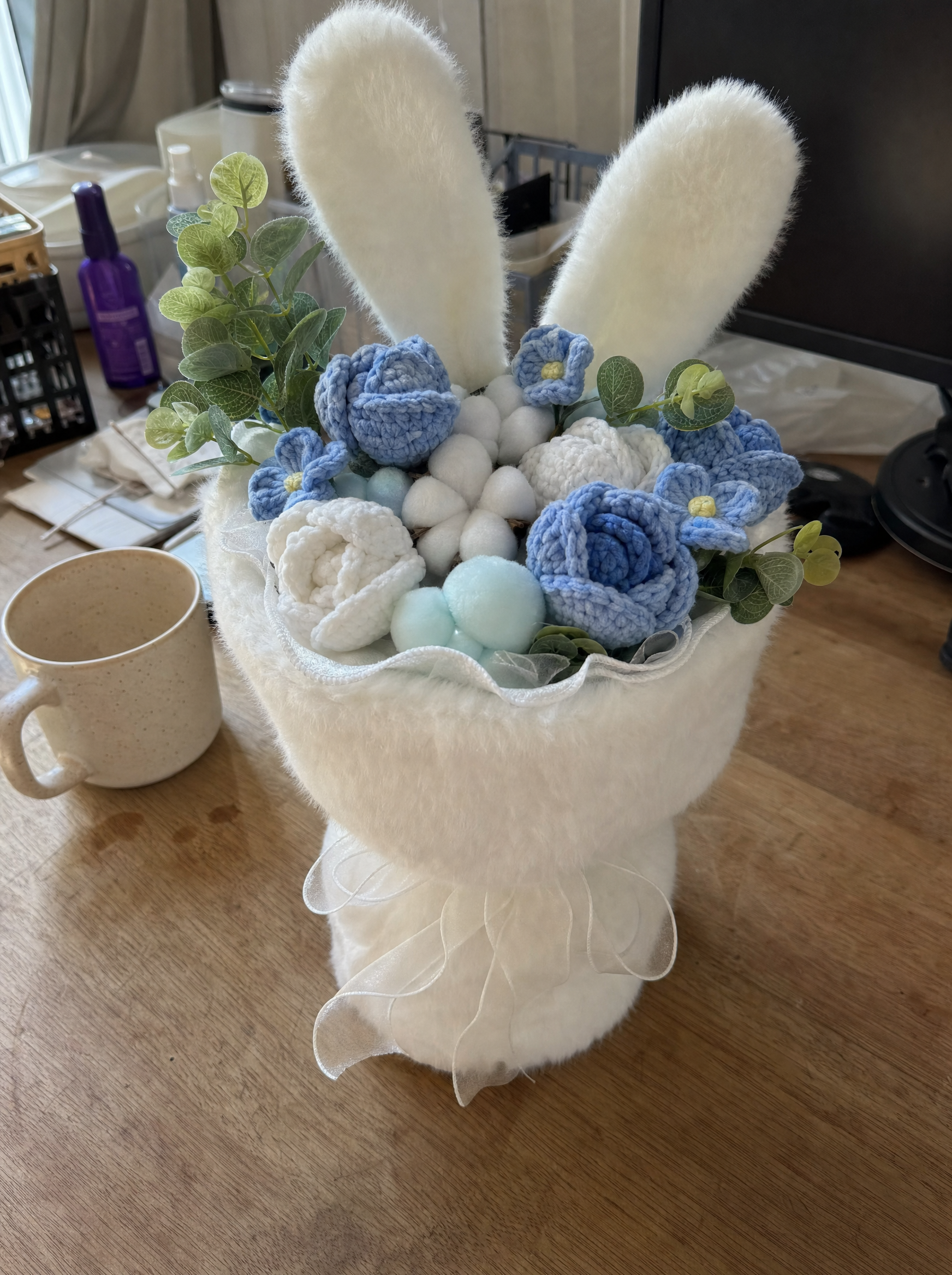 Hand-Knitted Bunny Bouquet