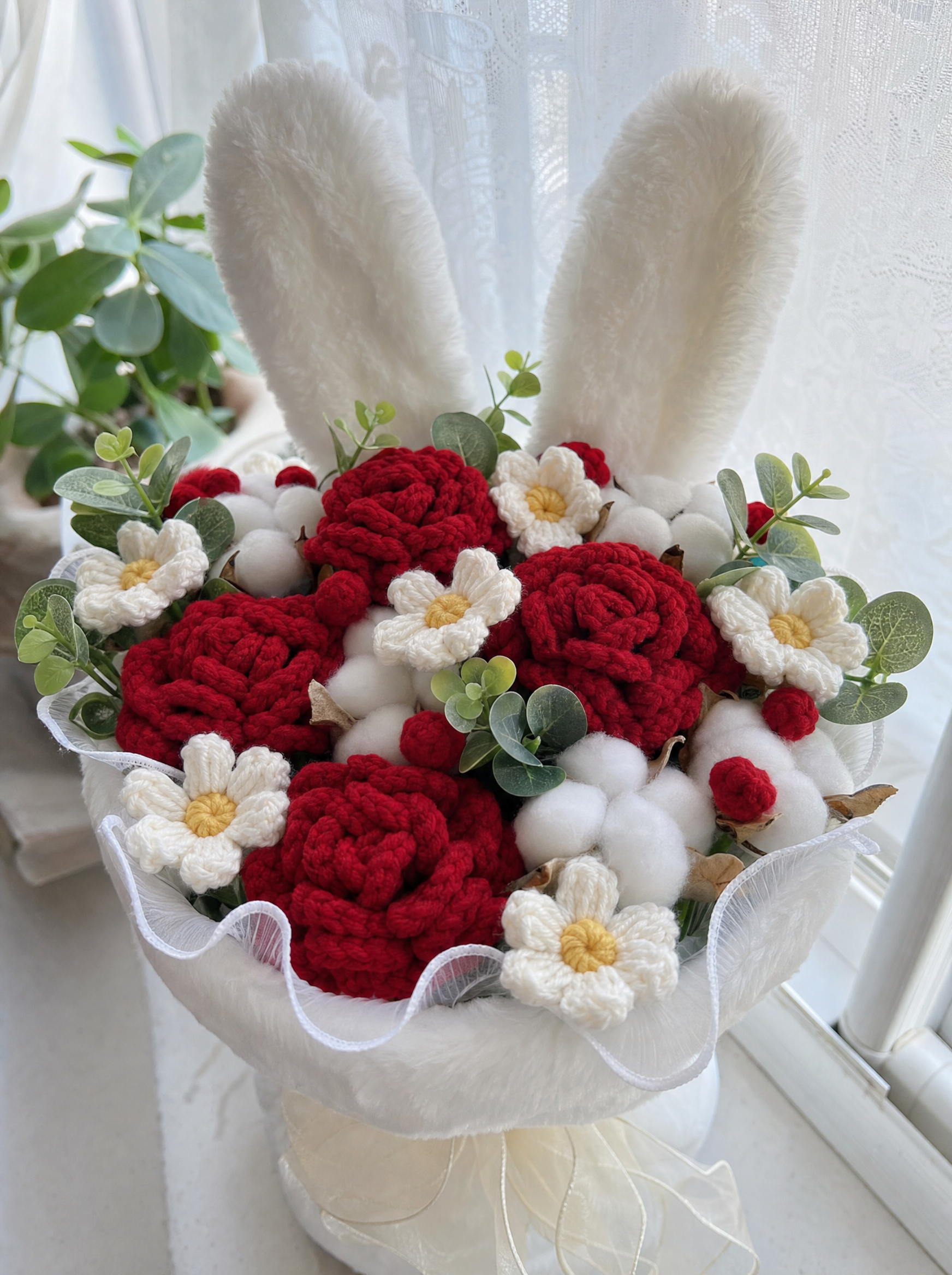 Hand-Knitted Bunny Bouquet