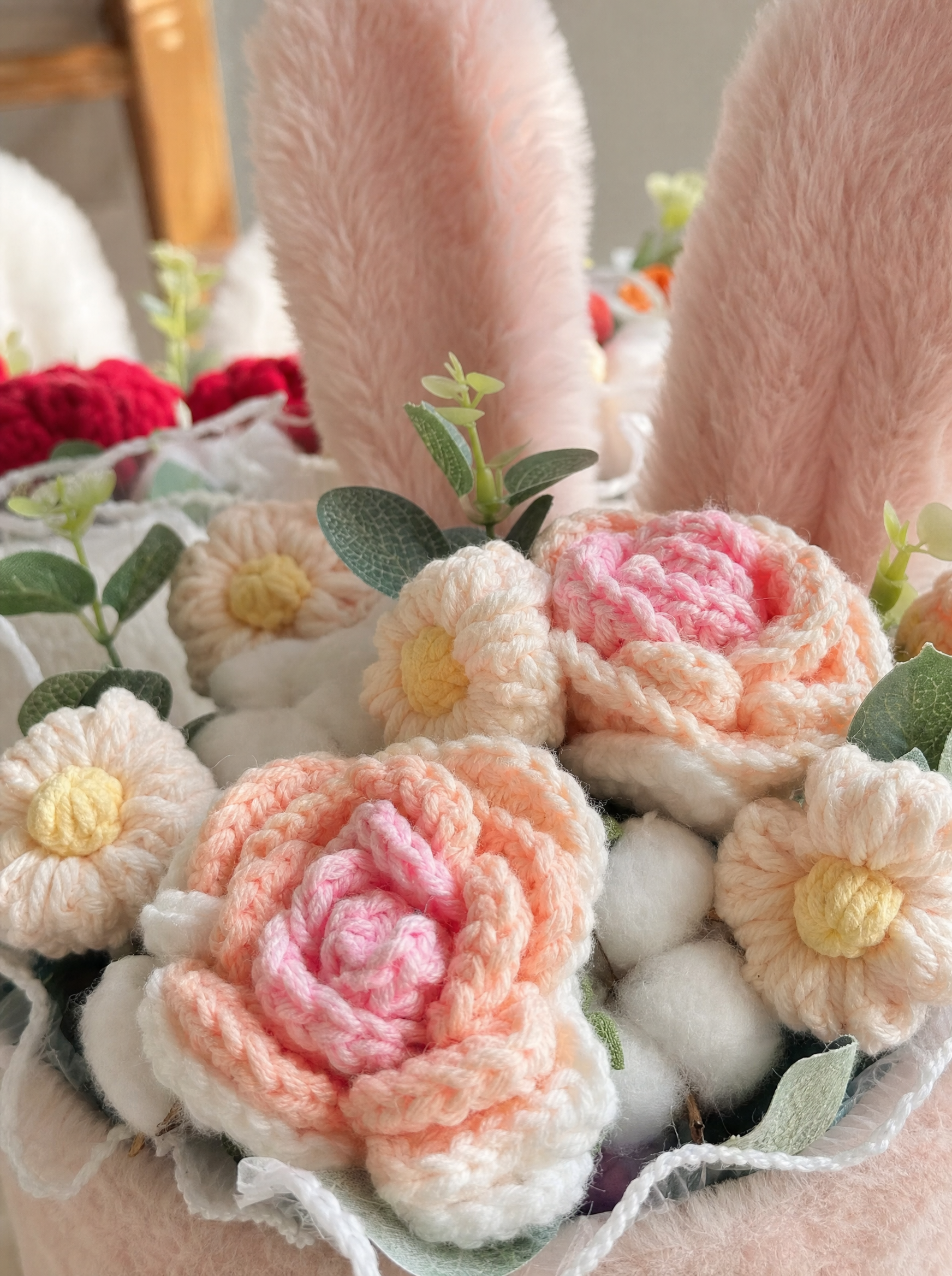 Hand-Knitted Bunny Bouquet