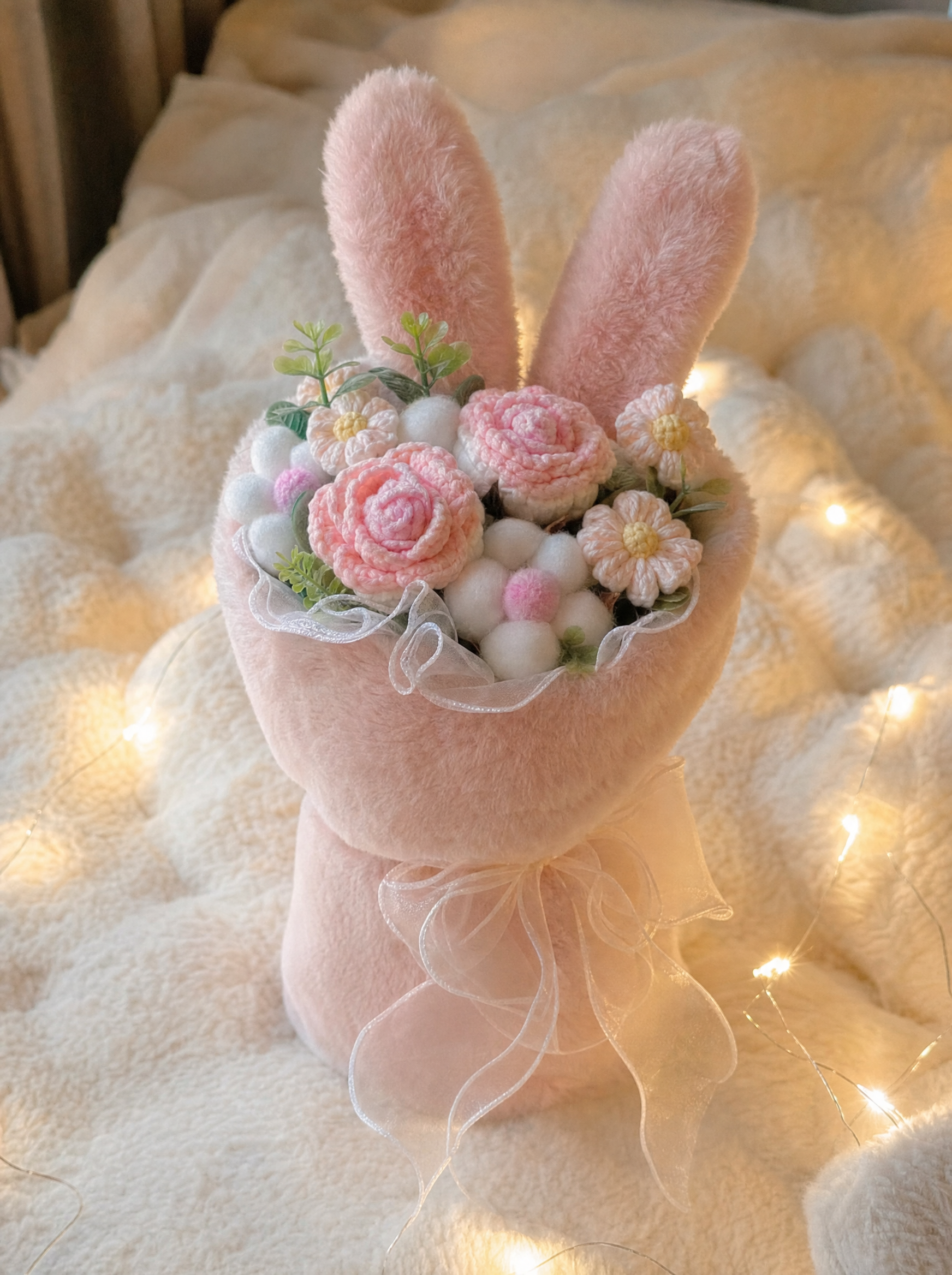 Hand-Knitted Bunny Bouquet